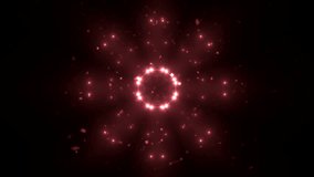 Fractal red kaleidoscopic background. Background motion with fractal design. Disco spectrum lights concert spot bulb. More sets footage in my portfolio