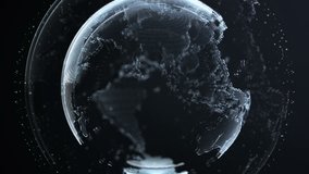 Digital globe of Earth. Rotation of glossy planet with glowing particles. Animation of seamless loop. - Powered by Shutterstock - Get 15% off with code: PIKWIZARD15