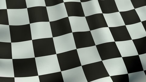 Seamlessly loopable waving checkered flag animation. 4K ultra high definition.