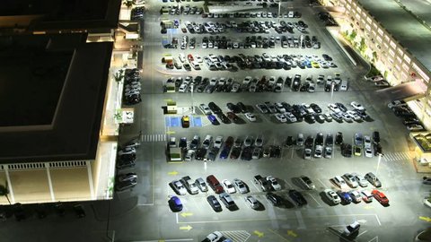 Time lapse parking lot at shopping mall, Oahu, Honolulu, Hawaii