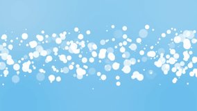 4k Dancing blue and white blobs and orbs, stylish eye catching Modern Fairy dust style 20 second long motion background, suitable for use in a music video as moving particles