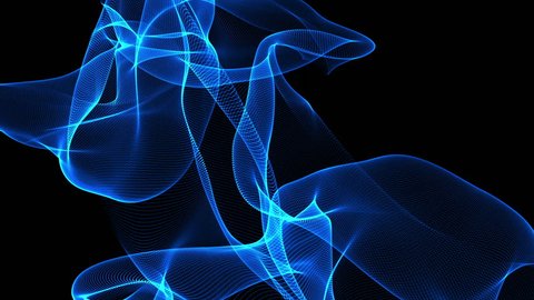 Flowing Blue Abstract Waves On Black Stock Footage Video (100% Royalty ...