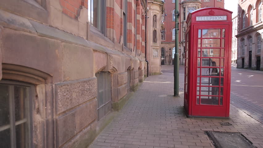 Red Telephone Box in Lace Market District, Nottingham, England, UK, Europe