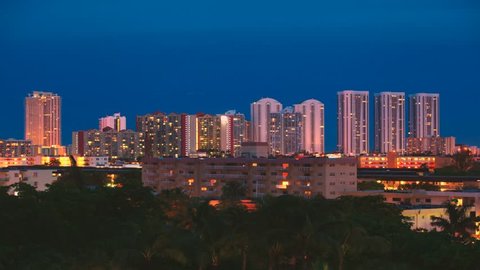 Time lapse city view of the city o Sunny Isles, Florida - USA