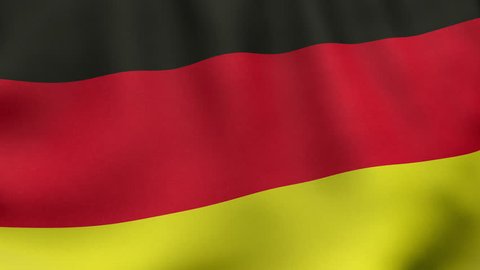 Seamlessly loopable waving German flag animation. 4K ultra high definition.