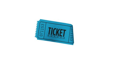 Isolated Blue Raffle Ticket Stub Loop