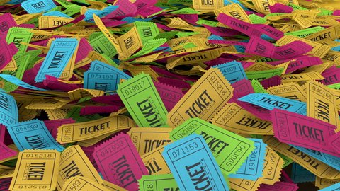 Raffle or Lottery Ticket Stub Pile - 4 Colors