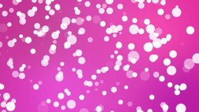 4k Dancing pink and white blobs and orbs, stylish eye catching Modern Fairy dust style 30 second long motion background, suitable for use in a music video as moving particles