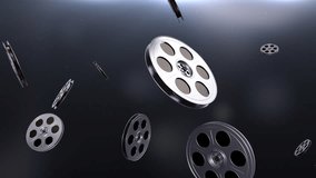 Movie Theater Projection Reels in Elegant Looping Bright Background