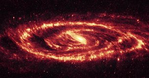 Spiral Galaxy / Galaxy in Space / Galaxy Rotating. Animated rotation of detailed shot of Andromeda galaxy, taken by NASA telescope in infra-red (image is in the public domain). Clip ID: ax1141c