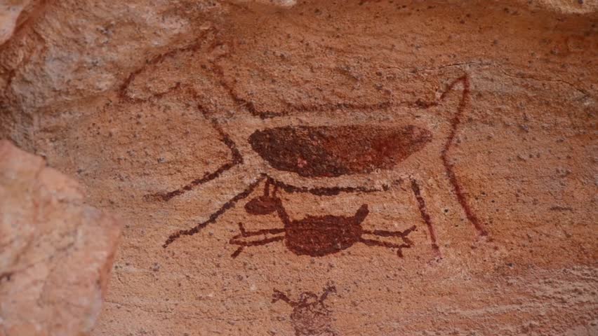 Prehistoric painting in the National Brasilian Park Serra da Capivara