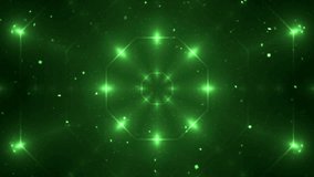 Fractal green kaleidoscopic background. Background motion with fractal design. Disco spectrum lights concert spot bulb. More sets footage in my portfolio