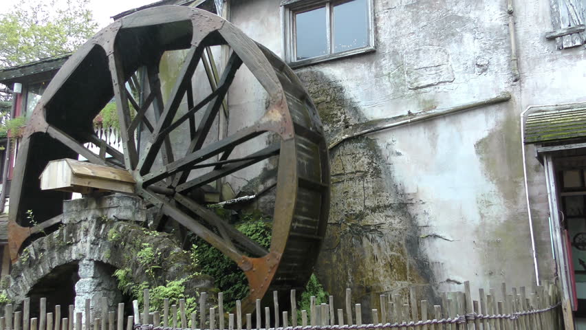 Old mill and water wheel 4K