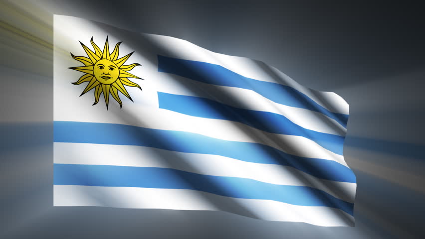 Uruguayan shining waving flag - HD loop 
