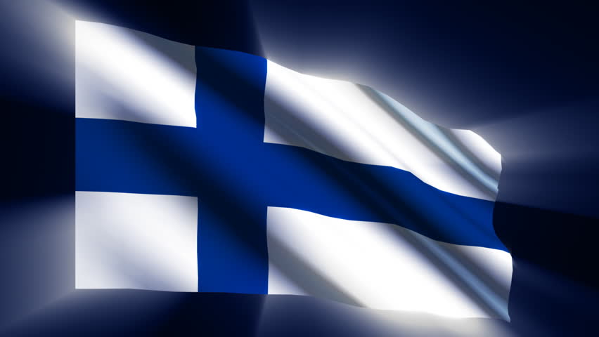 Finland shining waving flag - HD loop 