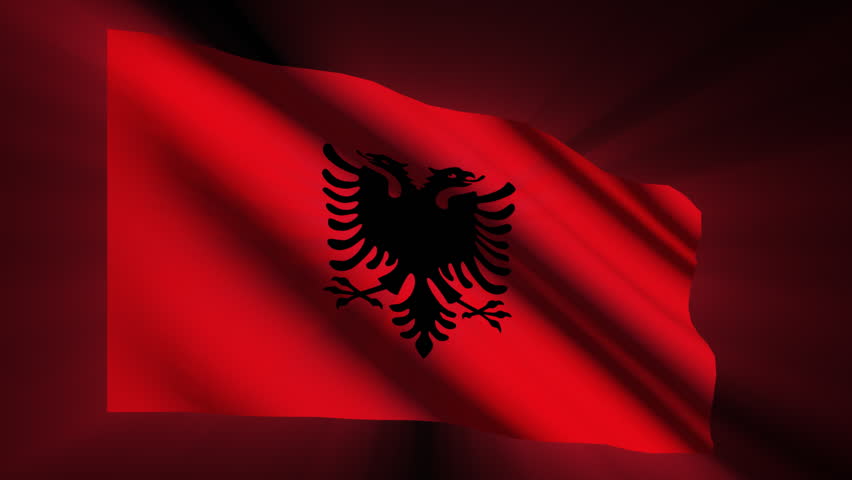 Albanian shining waving flag - HD loop 