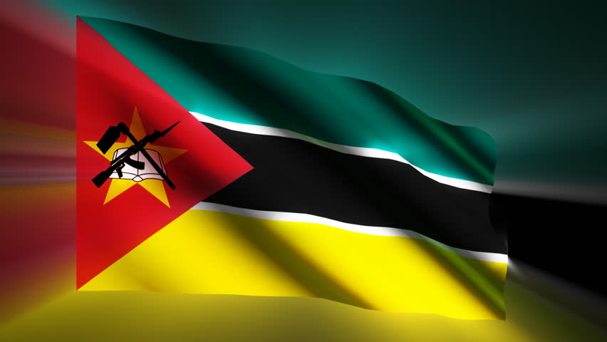 Mozambican shining waving flag - HD loop 