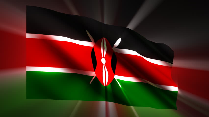 Kenyan shining waving flag - HD loop 