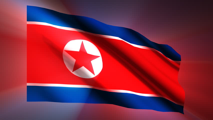 North Korean shining waving flag - HD loop 