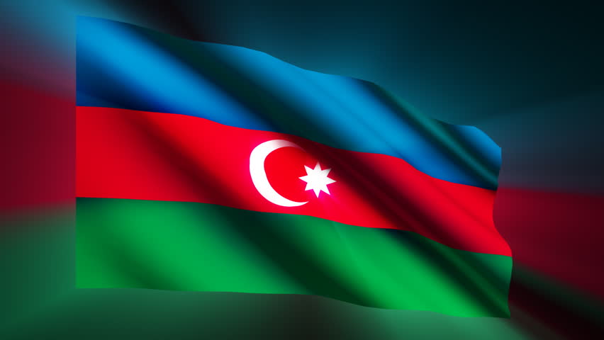 Azerbaijan shining waving flag - HD loop 