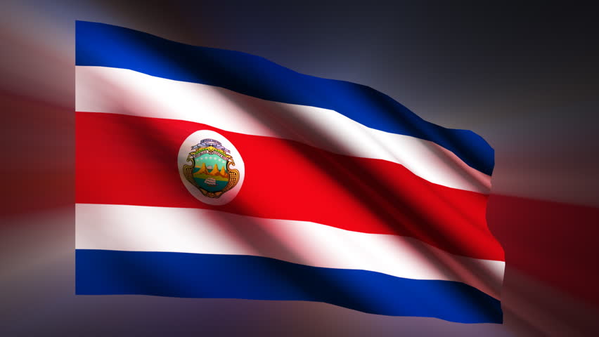 Costa Rican shining waving flag - HD loop 