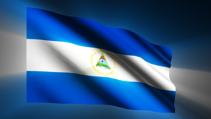 Nicaraguan shining waving flag - HD loop 