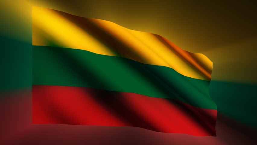 Lithuanian shining waving flag - HD loop 