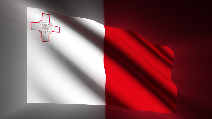 Malta shining waving flag - HD loop 