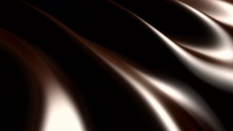 Chocolate pouring in thick waves, background thick waves of chocolate, texture and animation.