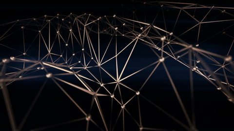 Beautiful animation of 3D network looping on a black background. Great for VJing or screen content.