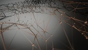 Beautiful animation of 3D network looping on a gray background. Great for VJing or screen content.