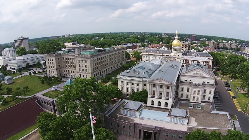 Steadicam aerial footage of the New Jersey State House located in Trenton, NJ. Descending drone in 1080p. Shot on July 3, 2014.