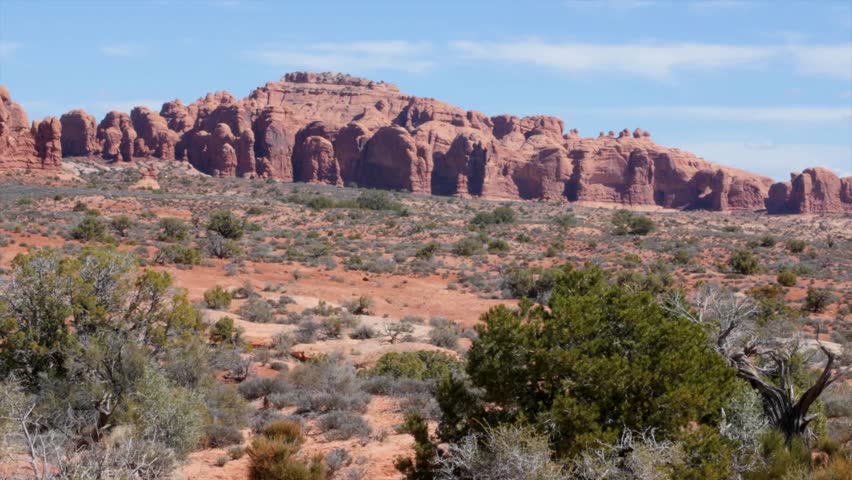 Beautiful desert scenery in Arches National Park located in Southern Utah near Moab