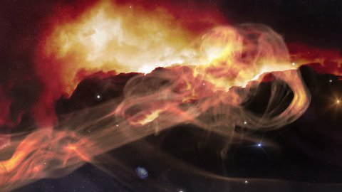 A 4k UHD space scene. Fly away from a gas space nebula. 11617 
