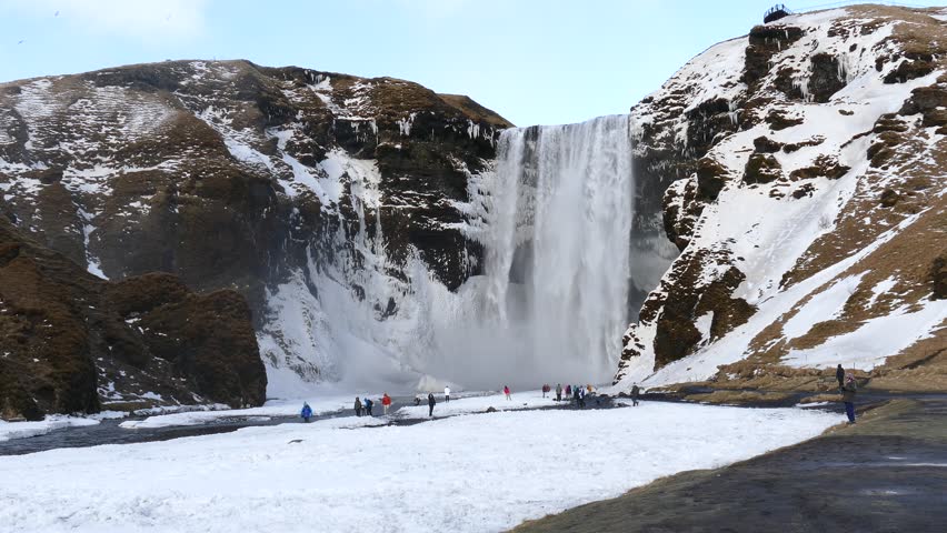 Skogar, Iceland -feb 26: Tourists Stock Footage Video (100% Royalty ...