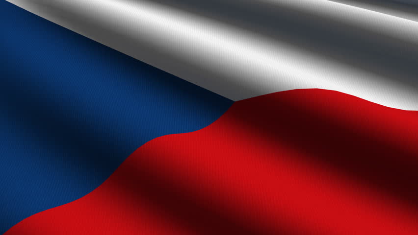 Czech Republic Close up waving flag - HD loop 