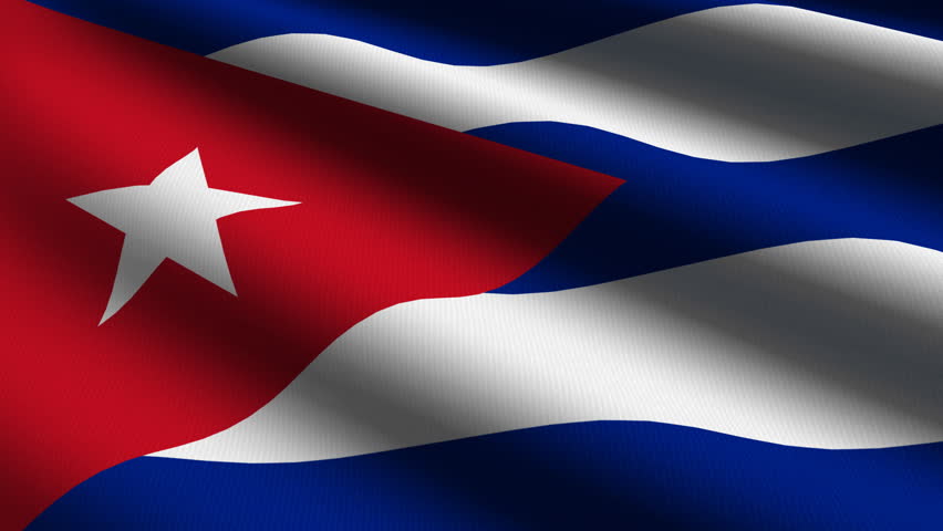 Cuban Close up waving flag - HD loop 