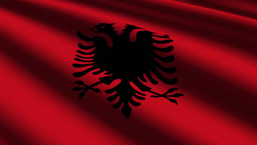Albanian Close up waving flag - HD loop 