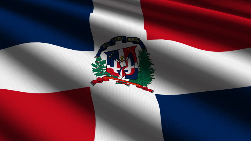 Dominican Republic Close up waving flag - HD loop 