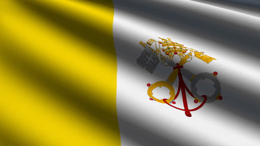 Vatican City Close up waving flag - HD loop 