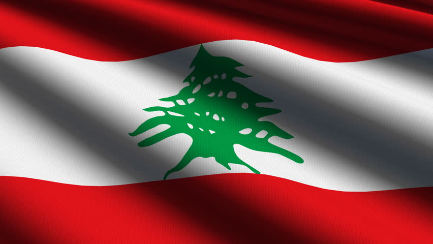 Lebanese Close up waving flag - HD loop 