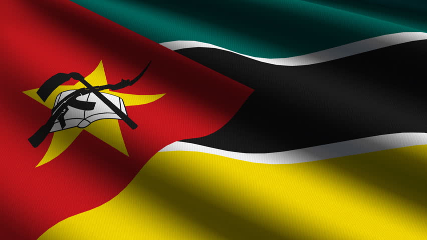 Mozambican Close up waving flag - HD loop 