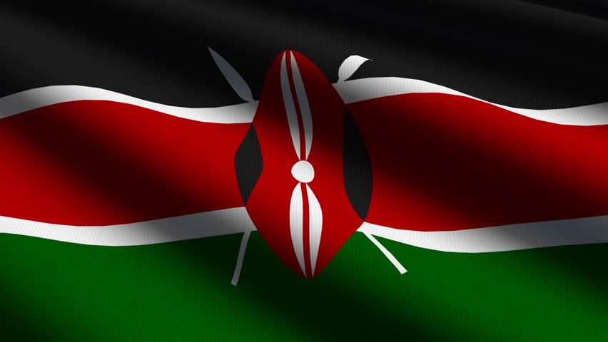 Kenyan Close up waving flag - HD loop 
