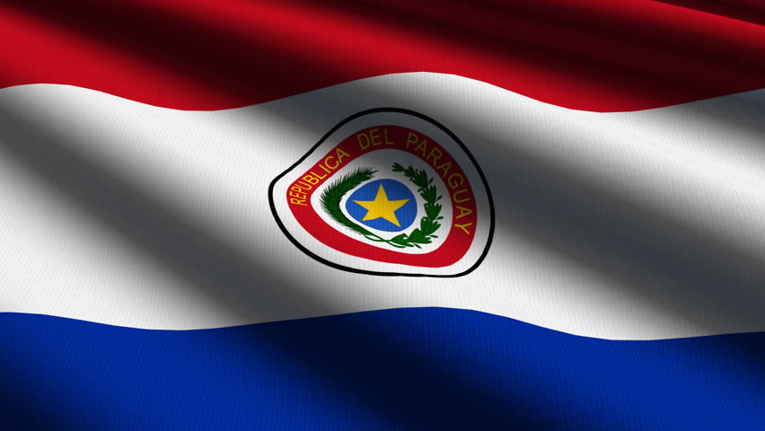 Paraguayan Close up waving flag - HD loop 