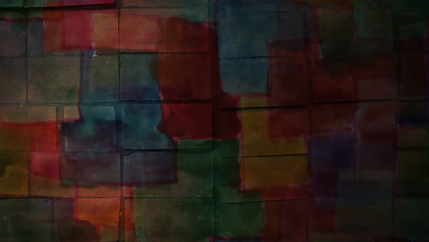 Video motion graffiti  square    spots  paint ornament night light moves along the wall abstract background  pattern hd 1920x1080