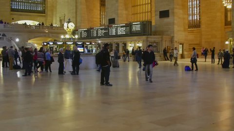 NEW YORK - OCTOBER 19: Busy passengers and tourists at the main concourse of Grand Central Terminal on October 19, 2014 in New York.