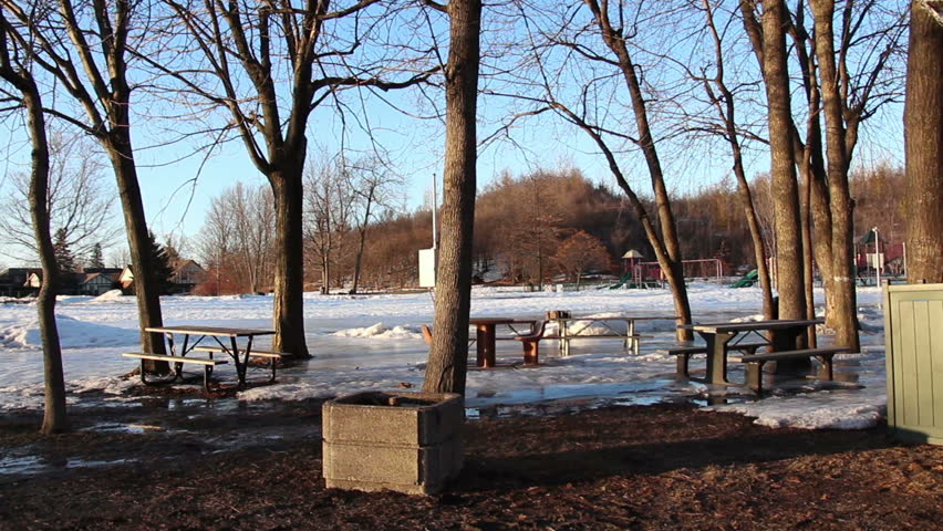 Abandoned park during winter 