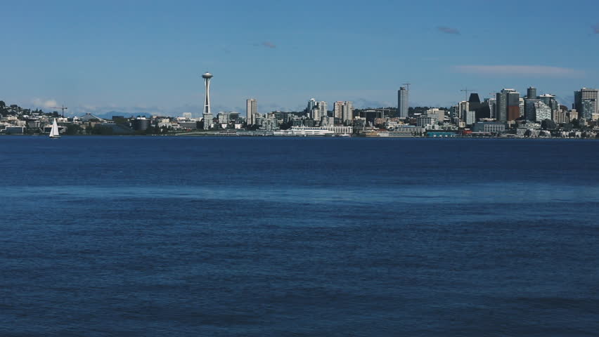 A View of Downtown Seattle, Washington across the Pacific Ocean from West Seattle