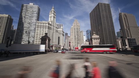 Chicago - CIRCA DECEMBER 2013: Downtown traffic