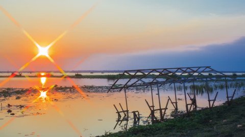 Sunset Sky Flare Star Shape Background Stock Footage Video (100% ...